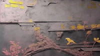 Création réalisée par les élèves avec Artbreeder mixant des images de La Voie des Ruines Noires et de la fresque de la Domus aurea